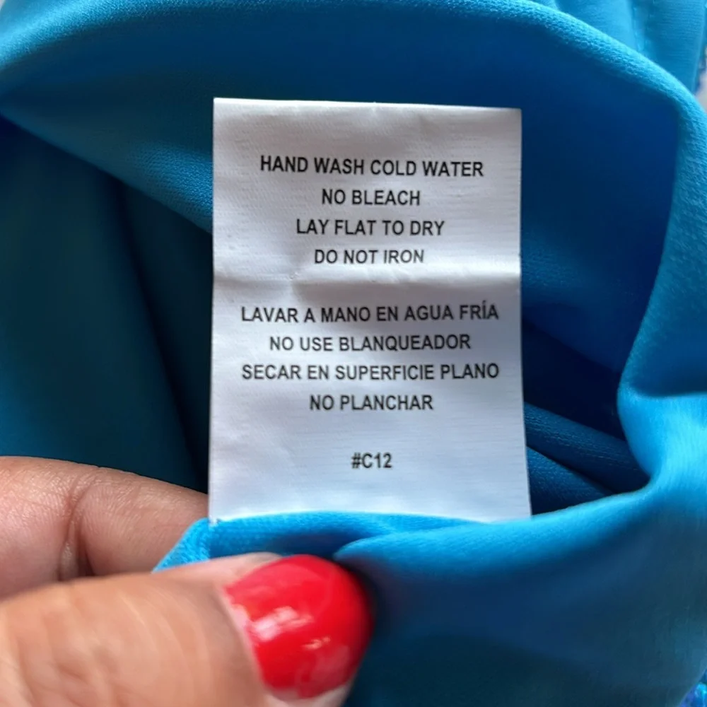 Lily White | Womens Blue Sequin Crop Top w/ Lining & Keyhole Cutout - Size XL - Picture 8 of 12